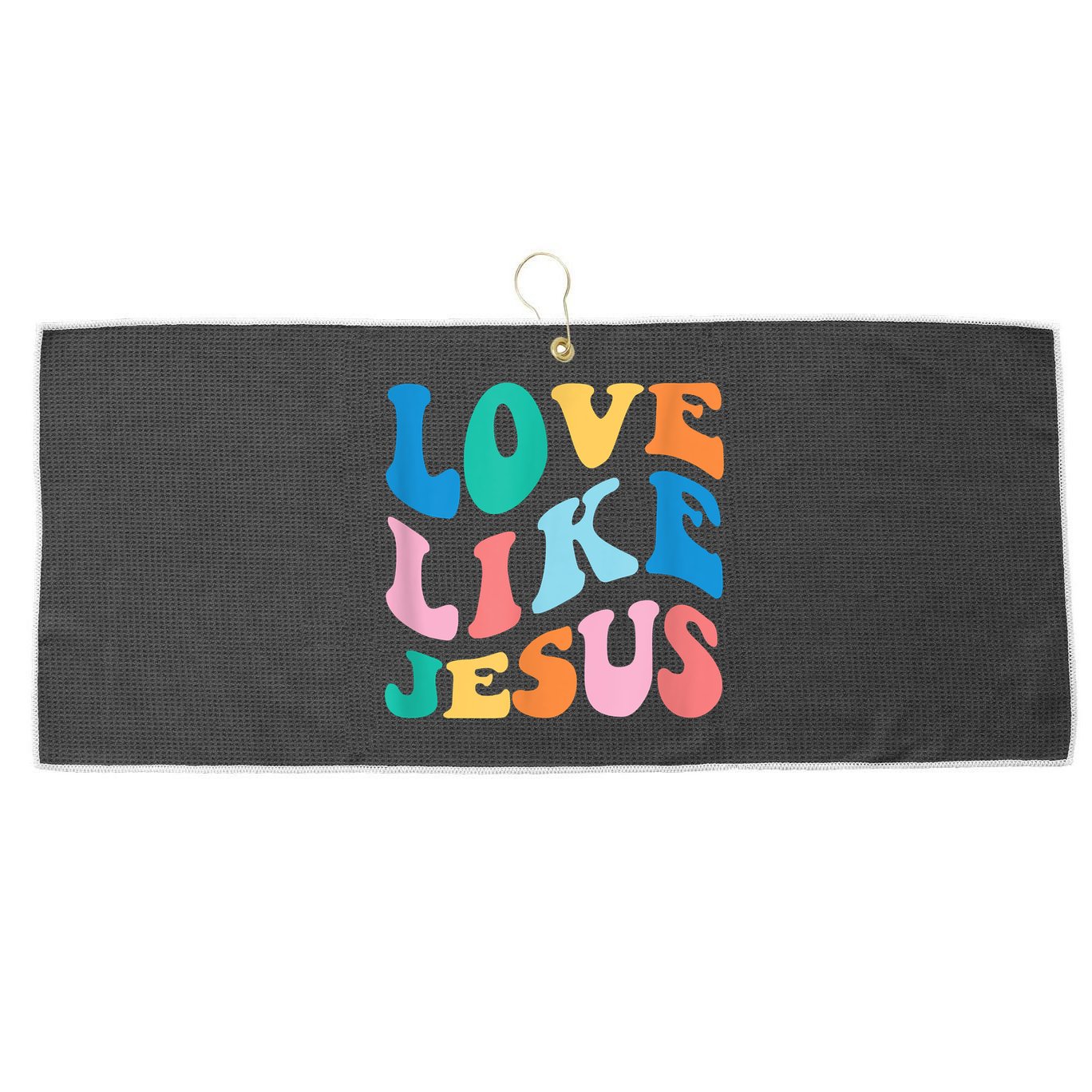 Love Like Jesus Graphic Tee Large Microfiber Waffle Golf Towel