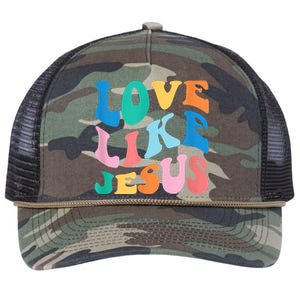 Love Like Jesus Graphic Tee Retro Rope Trucker Hat Cap