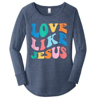 Love Like Jesus Graphic Tee Women's Perfect Tri Tunic Long Sleeve Shirt