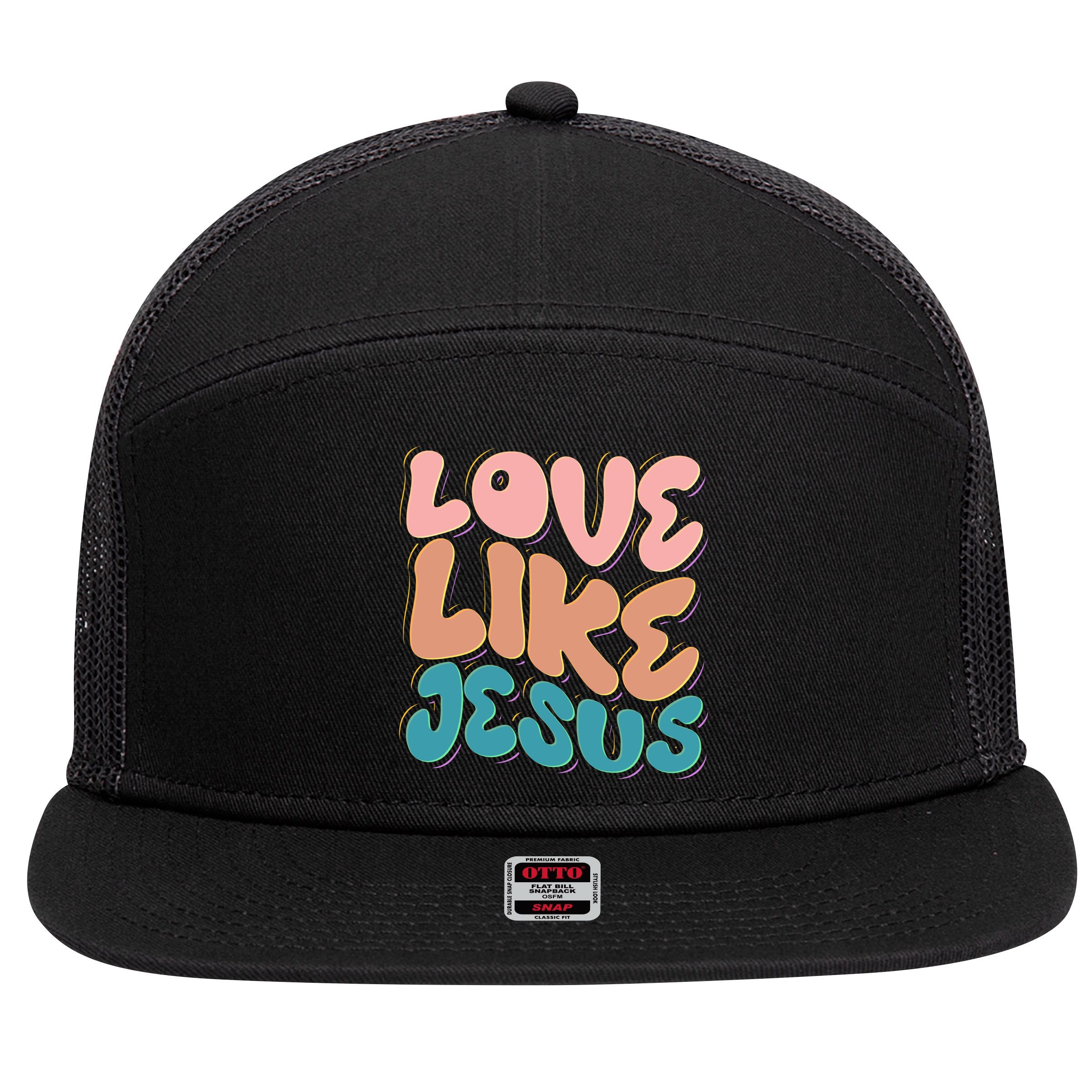 Love Like Jesus 7 Panel Mesh Trucker Snapback Hat