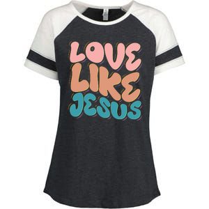 Love Like Jesus Enza Ladies Jersey Colorblock Tee