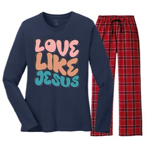 Love Like Jesus Women's Long Sleeve Flannel Pajama Set 