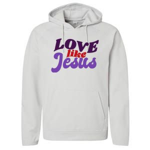 Love Like Jesus Retro Performance Fleece Hoodie