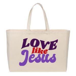 Love Like Jesus Retro Cotton Canvas Jumbo Tote