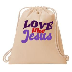 Love Like Jesus Retro Drawstring Bag