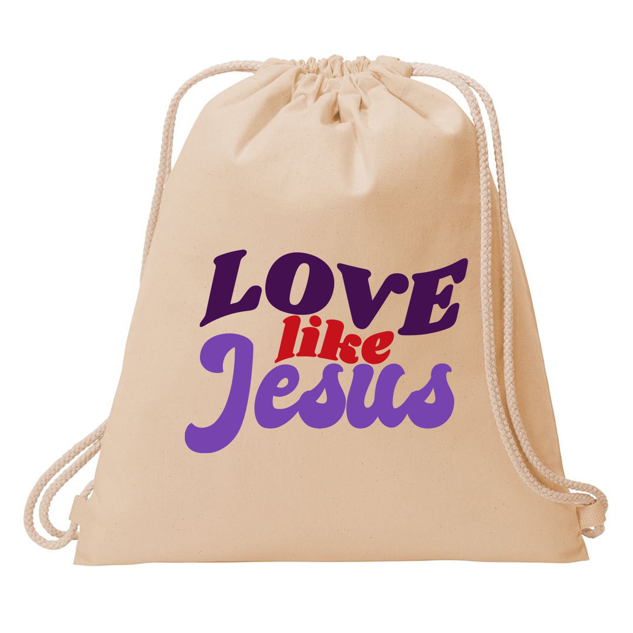 Love Like Jesus Retro Drawstring Bag