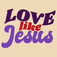 Love Like Jesus Retro Drawstring Bag