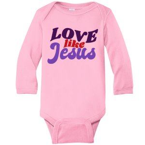 Love Like Jesus Retro Baby Long Sleeve Bodysuit