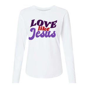 Love Like Jesus Retro Womens Cotton Relaxed Long Sleeve T-Shirt