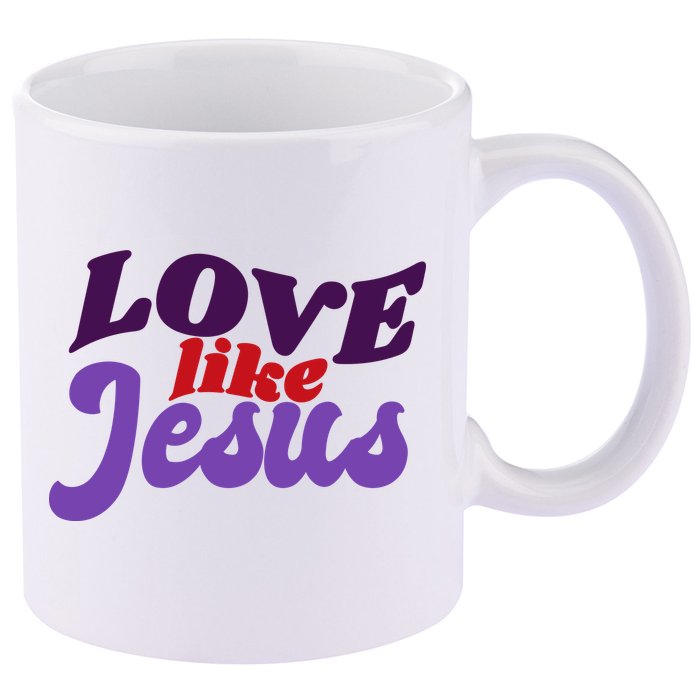 Love Like Jesus Retro 11oz C Handle Ceramic Mug