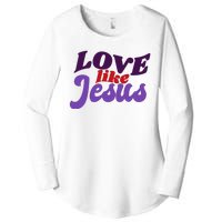 Love Like Jesus Retro Women's Perfect Tri Tunic Long Sleeve Shirt