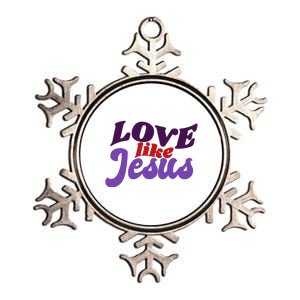 Love Like Jesus Retro Metallic Star Ornament