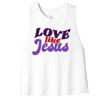 Love Like Jesus Retro Women's Racerback Cropped Tank