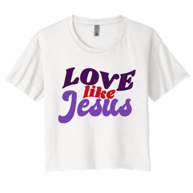 Love Like Jesus Retro Crop Top