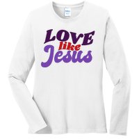 Love Like Jesus Retro Ladies Long Sleeve Shirt