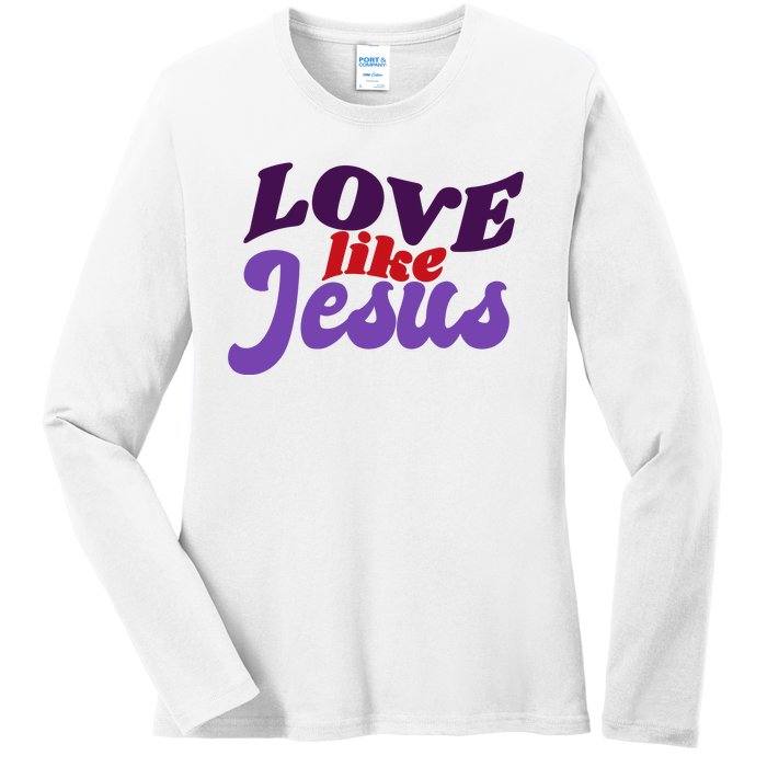 Love Like Jesus Retro Ladies Long Sleeve Shirt