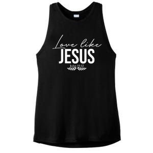 Love Like Jesus Dear Person Behind Me Christian Ladies PosiCharge Tri-Blend Wicking Tank