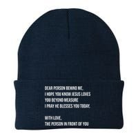 Love Like Jesus Dear Person Behind Me Christian Knit Cap Winter Beanie