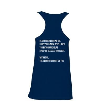 Love Like Jesus Dear Person Behind Me Christian Ladies Essential Flowy Tank