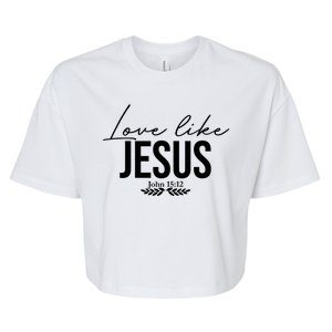 Love Like Jesus Dear Person Behind Me Christian Bella+Canvas Jersey Crop Tee