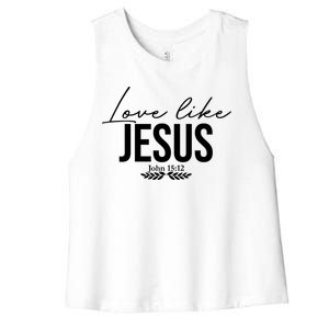 Love Like Jesus Dear Person Behind Me Christian Women's Racerback Cropped Tank