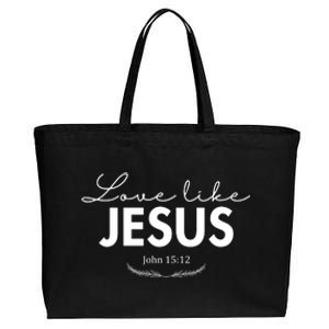 Love Like Jesus John 15:12 Christianity Cotton Canvas Jumbo Tote