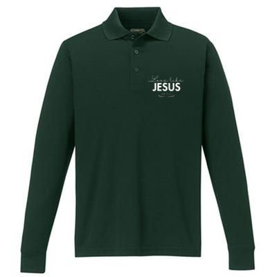 Love Like Jesus John 15:12 Christianity Performance Long Sleeve Polo