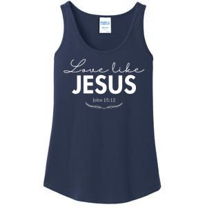 Love Like Jesus John 15:12 Christianity Ladies Essential Tank