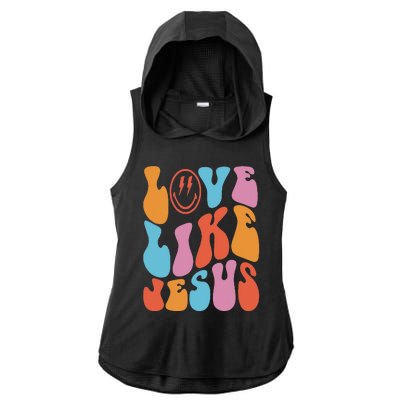 Love Like Jesus Smile Face Aesthetic Trendy Clothing Ladies PosiCharge Tri-Blend Wicking Draft Hoodie Tank