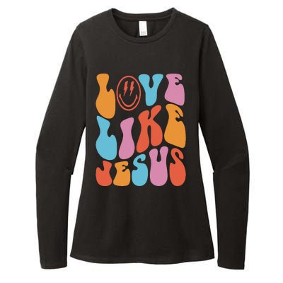 Love Like Jesus Smile Face Aesthetic Trendy Clothing Womens CVC Long Sleeve Shirt