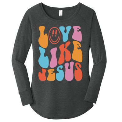 Love Like Jesus Smile Face Aesthetic Trendy Clothing Women's Perfect Tri Tunic Long Sleeve Shirt