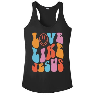 Love Like Jesus Smile Face Aesthetic Trendy Clothing Ladies PosiCharge Competitor Racerback Tank