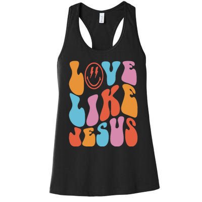 Love Like Jesus Smile Face Aesthetic Trendy Clothing Women's Racerback Tank