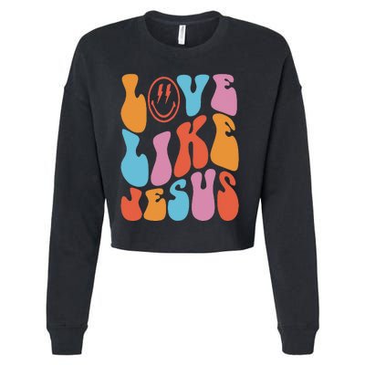 Love Like Jesus Smile Face Aesthetic Trendy Clothing Cropped Pullover Crew