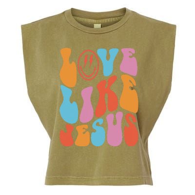 Love Like Jesus Smile Face Aesthetic Trendy Clothing Garment-Dyed Women's Muscle Tee