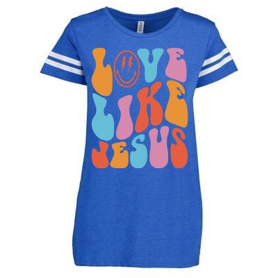 Love Like Jesus Smile Face Aesthetic Trendy Clothing Enza Ladies Jersey Football T-Shirt