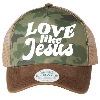 Love Like Jesus Religious God Christian Words On Back Legacy Tie Dye Trucker Hat