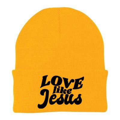 Love Like Jesus Religious God Christian Words On Back Knit Cap Winter Beanie