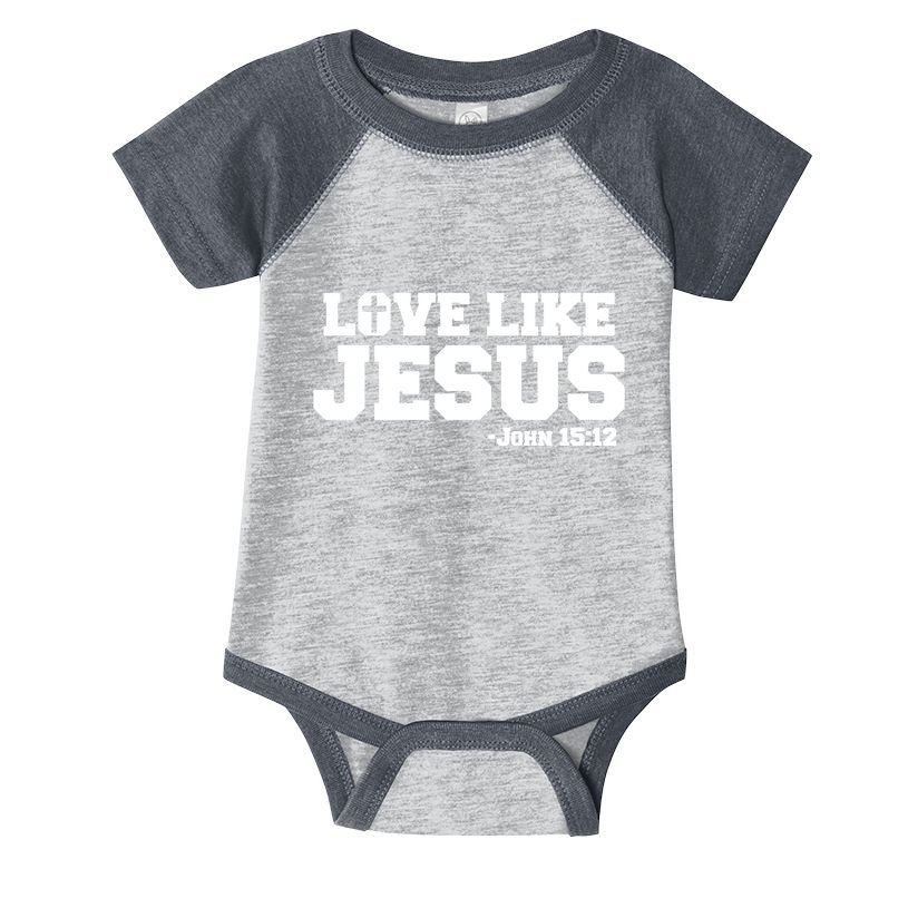 Love Like Jesus John 15 12 Bible Verse Love One Another Christian Catholic Infant Baby Jersey Bodysuit