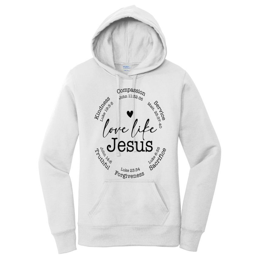 Love Like Jesus Positive Catholic Preppy Retro Christian Women's Pullover Hoodie