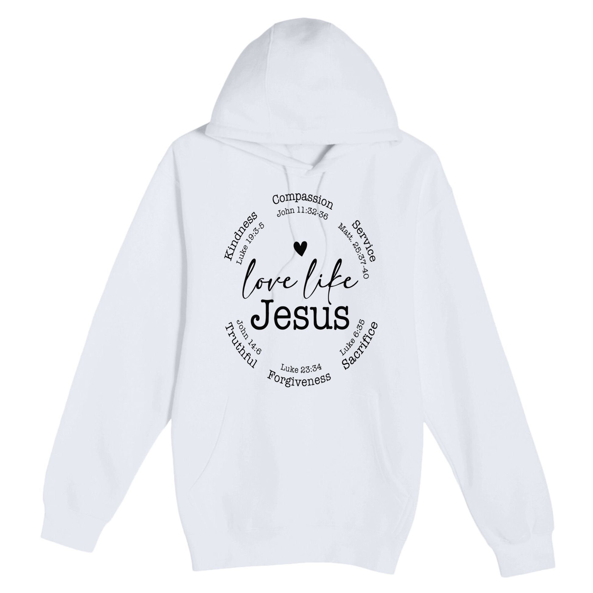 Love Like Jesus Positive Catholic Preppy Retro Christian Premium Pullover Hoodie