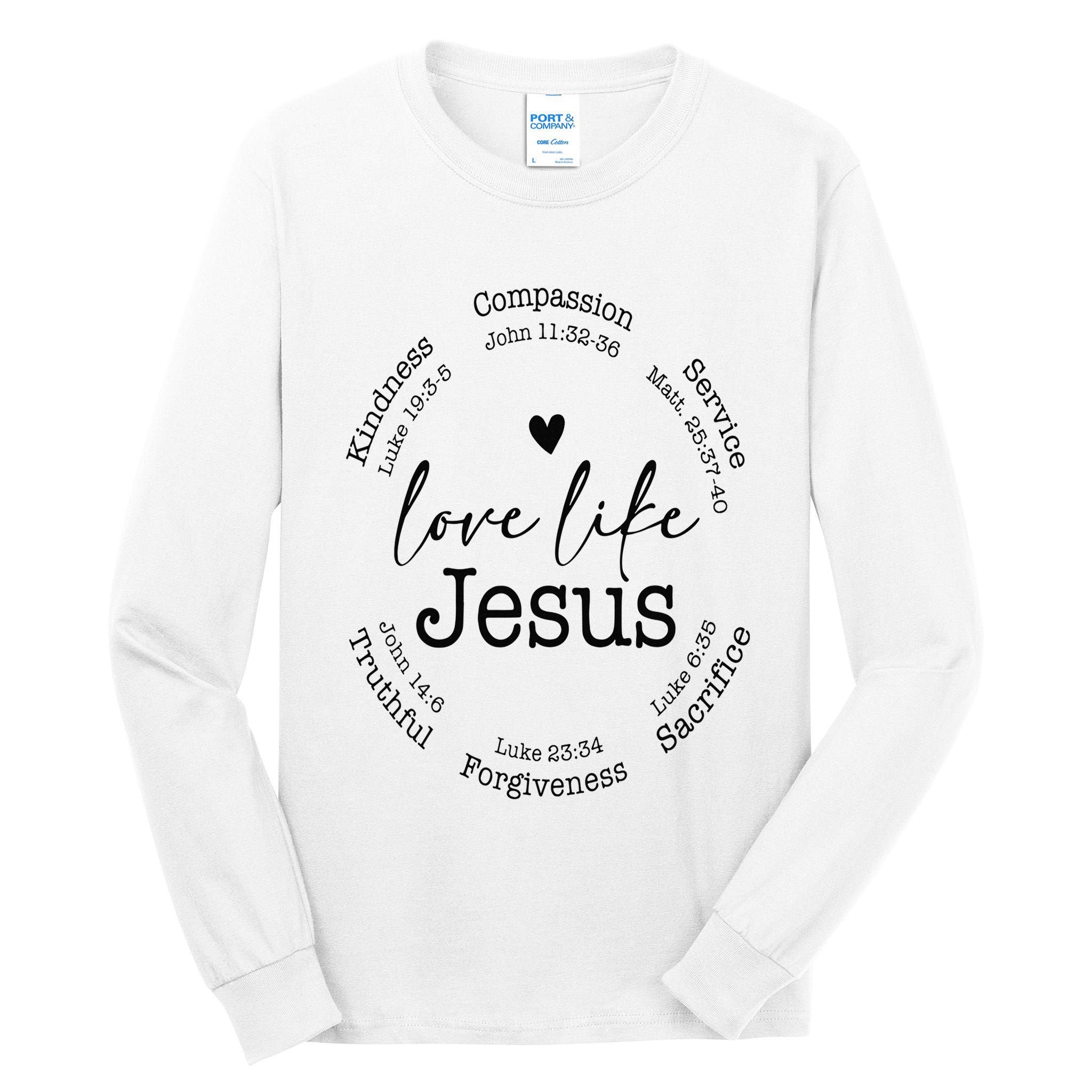 Love Like Jesus Positive Catholic Preppy Retro Christian Tall Long Sleeve T-Shirt