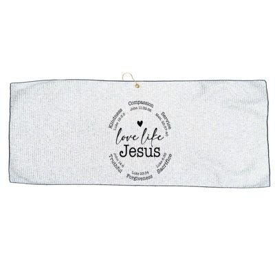 Love Like Jesus Positive Catholic Preppy Retro Christian Large Microfiber Waffle Golf Towel