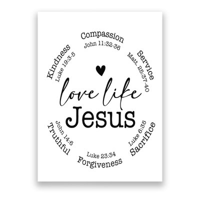 Love Like Jesus Positive Catholic Preppy Retro Christian Poster