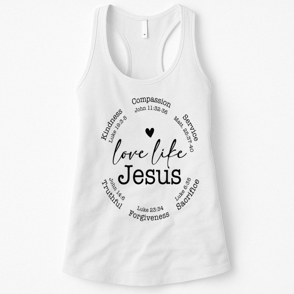 Love Like Jesus Positive Catholic Preppy Retro Christian Womens Tank Top