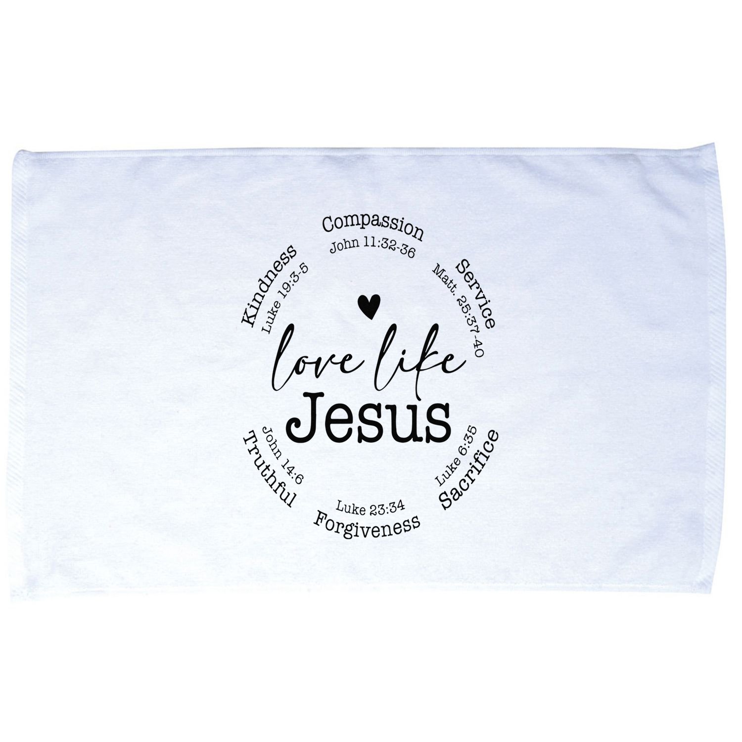 Love Like Jesus Positive Catholic Preppy Retro Christian Microfiber Hand Towel