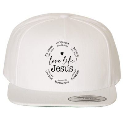 Love Like Jesus Positive Catholic Preppy Retro Christian Wool Snapback Cap