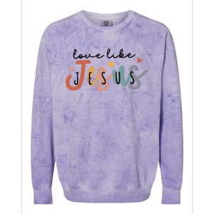 Love Like Jesus Lover Christian Bible Verse Religious Faith Colorblast Crewneck Sweatshirt