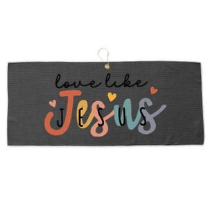 Love Like Jesus Lover Christian Bible Verse Religious Faith Large Microfiber Waffle Golf Towel