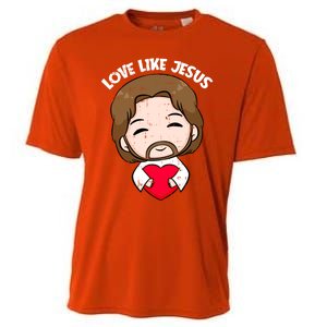 Love Like Jesus Valentines Day Christ Heart Christian Cute Gift Cooling Performance Crew T-Shirt